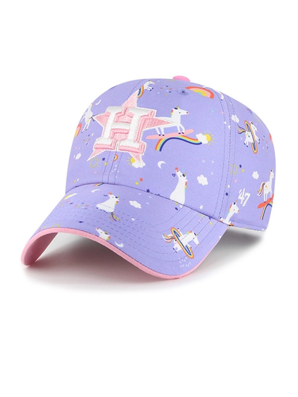Houston Astros '47 Girls Youth Unicorn Clean Up Adjustable Hat - Lavender